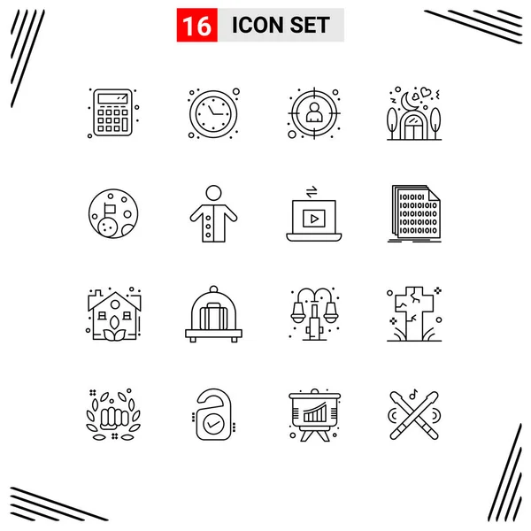 Stock Vector Icon Pack Líneas Signos Símbolos Para Bandera Amante — Archivo Imágenes Vectoriales