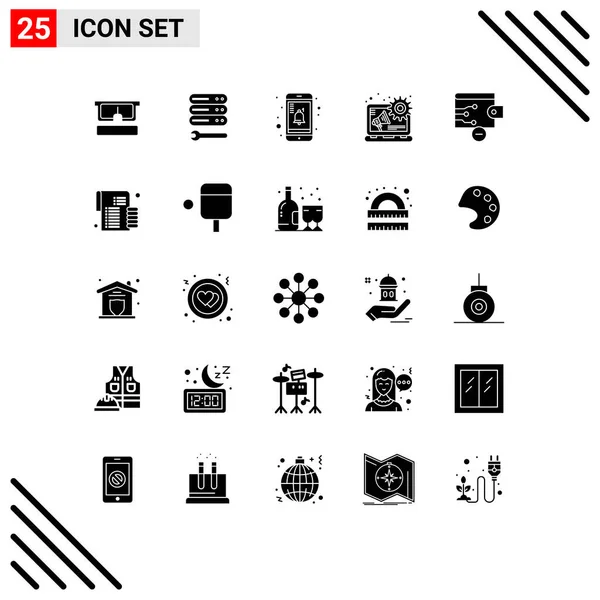 Stock Vector Icon Pack Mit Linienzeichen Und Symbolen Für Budget — Stockvektor