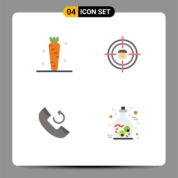 Benutzeroberfläche Pack Mit Einfachen Flachen Symbolen Von Zuckerbrot Ressourcen Gemüse — Stockvektor