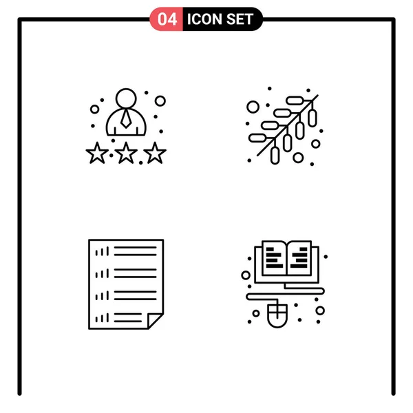 Stock Vector Icon Pack Líneas Signos Símbolos Para Empleados Datos — Archivo Imágenes Vectoriales