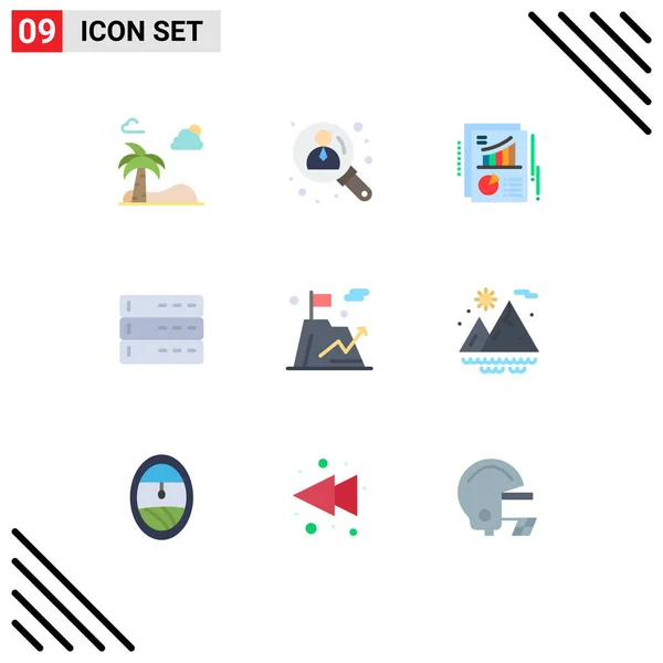 Creative Icons Modern Signs Sysymbols Flag Server Chart Devices Admin — Archivo Imágenes Vectoriales