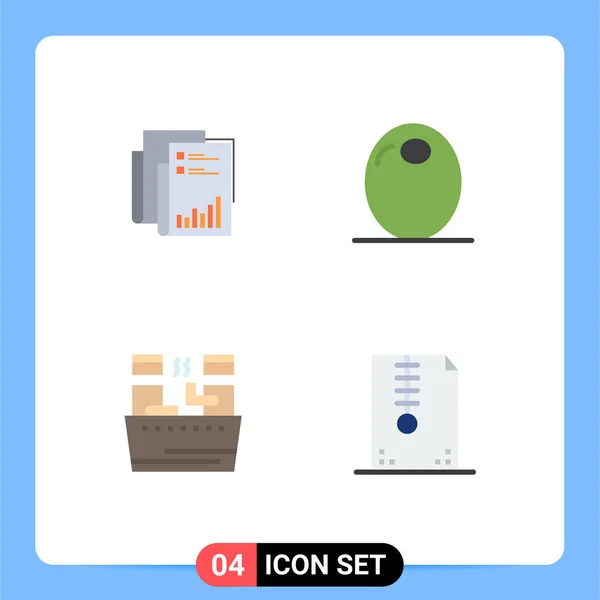 Universal Flat Icons Set Für Web Und Mobile Anwendungen Berichten — Stockvektor