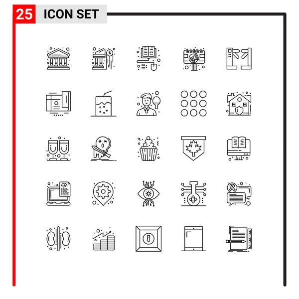 Universal Icon Symbols Group Modern Lines Control Sign Board Books — Διανυσματικό Αρχείο