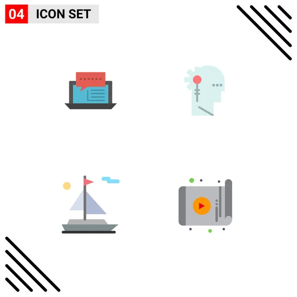 Creative Icons Modern Signs Sysymbols Consulting Information Internet Analytics Beach — Vector de stock