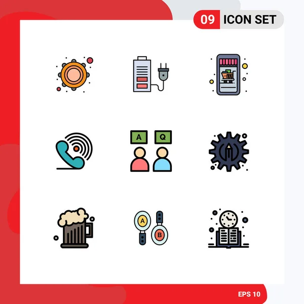 Vector Icon Pack Line Signs Symbols Education Signal Mobile Shopping — 스톡 벡터