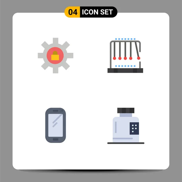 Vector Stock Icon Pack Líneas Señales Símbolos Para Engranajes Teléfono — Archivo Imágenes Vectoriales