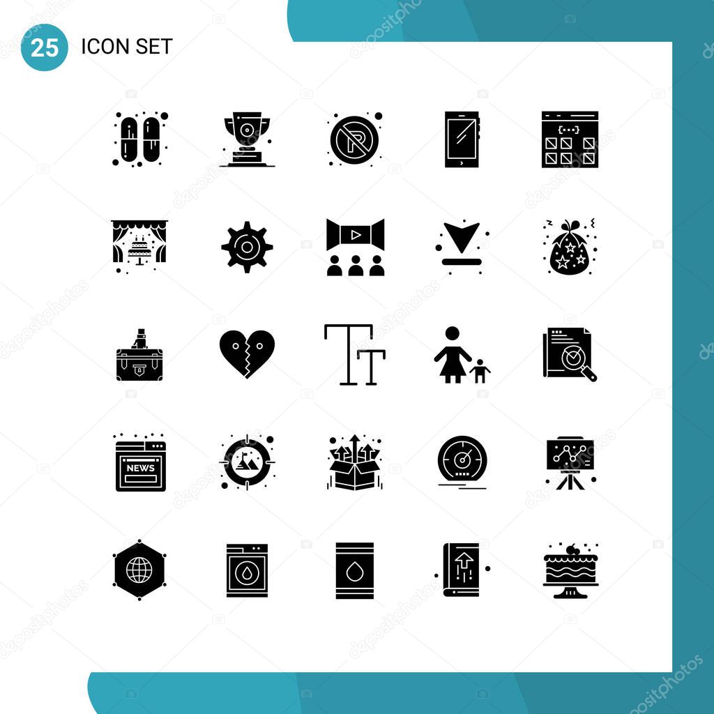 Universal Icon Symbols Group Of 25 Modern Solid Glyphs Of App Android No Mobile Phone Editable Vector Design Elements Premium Vector In Adobe Illustrator Ai Ai Format Encapsulated Postscript Eps Eps Format