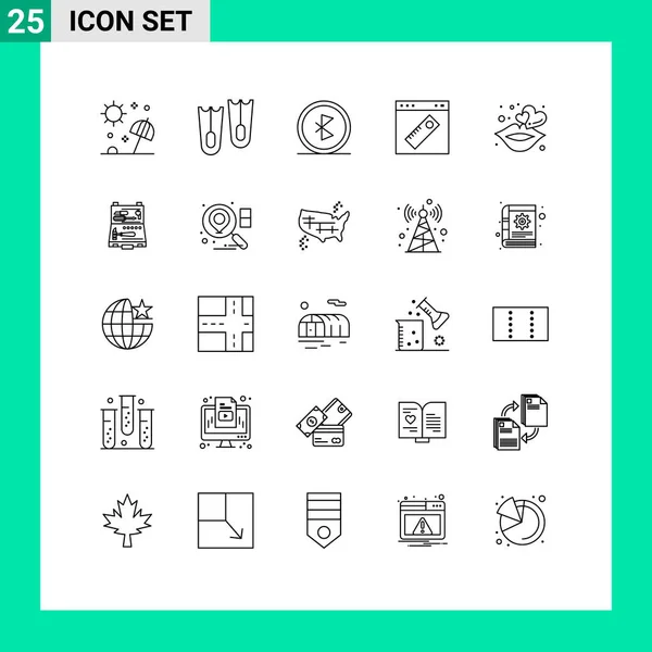 Creative Icons Modern Jelek Szimbólumok Honlap Szerszám Bluetooth Oldal Vezeték — Stock Vector