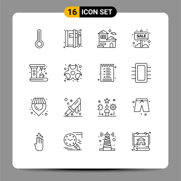 Creative Icons Modern Signs Symbols Appliances Sale Board Home Sale — Stock Vector