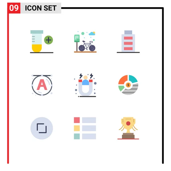 Flat Color Pack Universal Symbols Chart Acquisition Interface Customer Art — Stock Vector