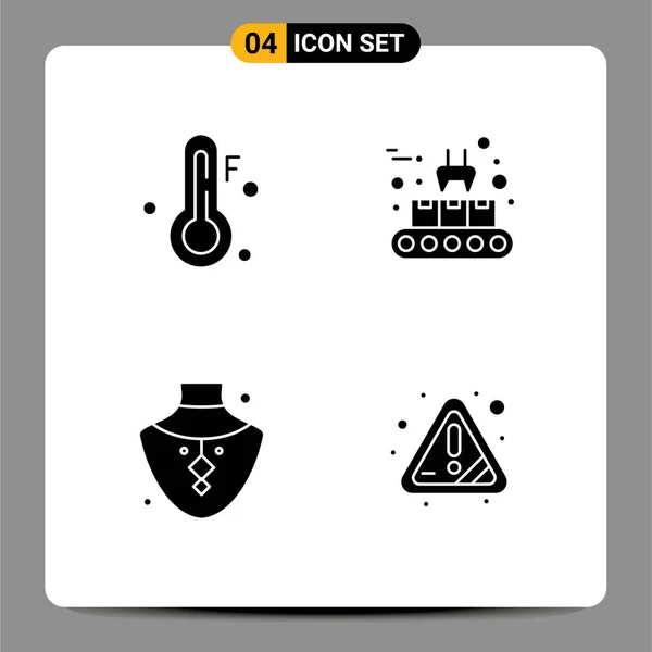 현대의 Glyphs Pictograph 컨베이어 Editable Vector Design Elements — 스톡 벡터