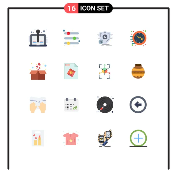 Set Modern Icons Sysymbols Signs Time Clock Preference Security Money — Archivo Imágenes Vectoriales