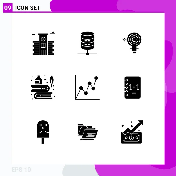 Vector Icon Pack Line Signs Symbols Ink Feather Darts Education — 스톡 벡터