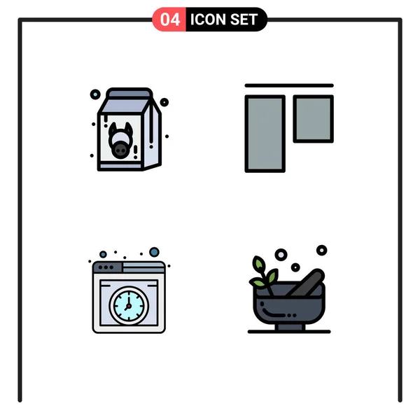 Universal Icon Symbols Group Modern Filledline Flat Színek Diéta Hosting — Stock Vector