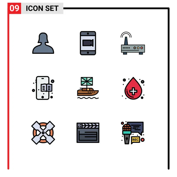 Stock Vector Icon Pack Líneas Signos Símbolos Para Sangre Reino — Vector de stock