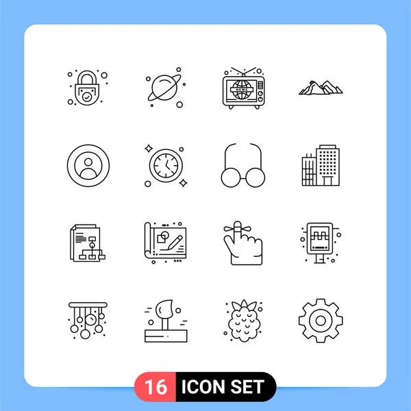 Stock Vector Icon Pack Mit Linienzeichen Und Symbolen Für Erde — Stockvektor