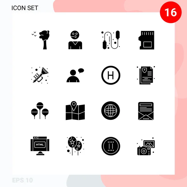 Universal Icon Symbols Group Modern Solid Glyphen Irish Hörner Übung — Stockvektor