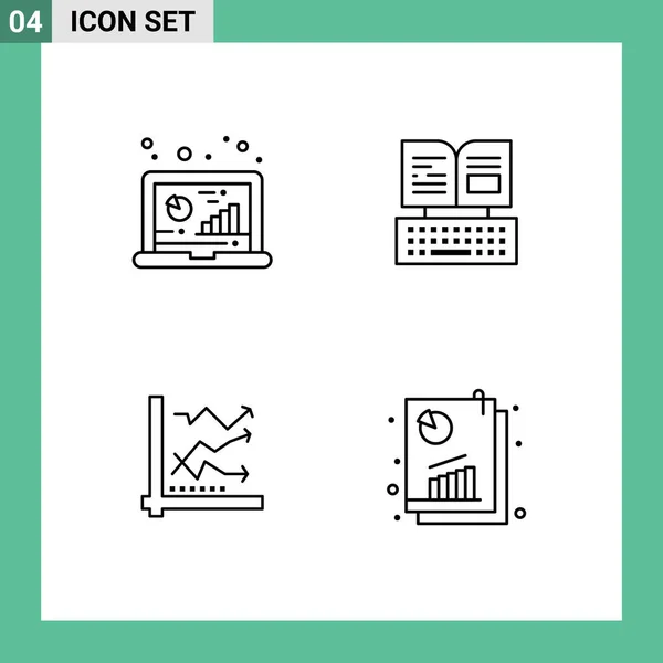 Icône Vectorielle Stock Paquet Signes Symboles Ligne Pour Analyse Graphique — Image vectorielle