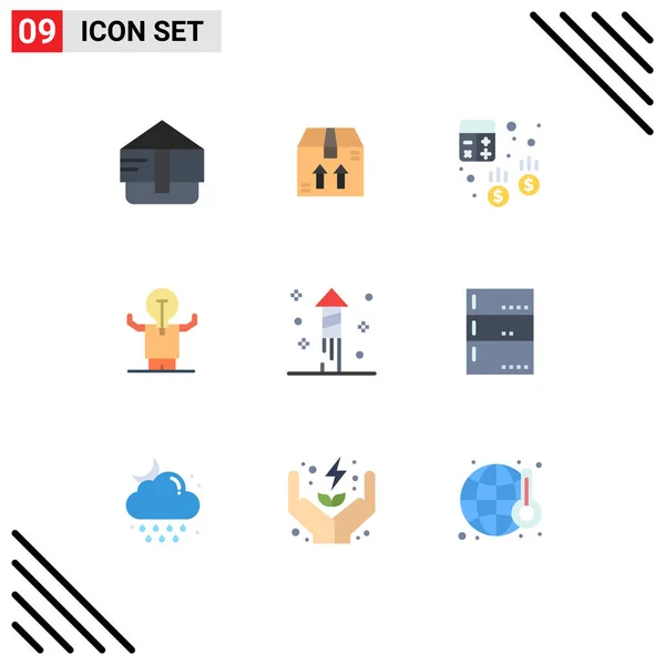 Modern Set Flat Colors Pictograph Halloween Potential Business Person Improvement — Vector de stock