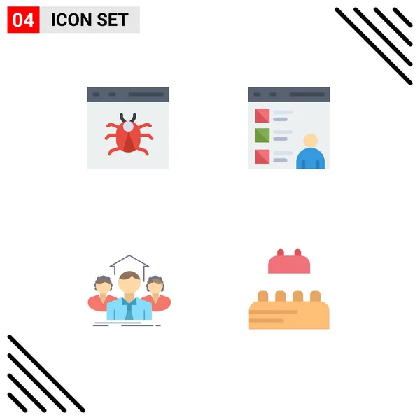 User Interface Pack Basic Flat Icons App Development Develop Browser — Stockový vektor