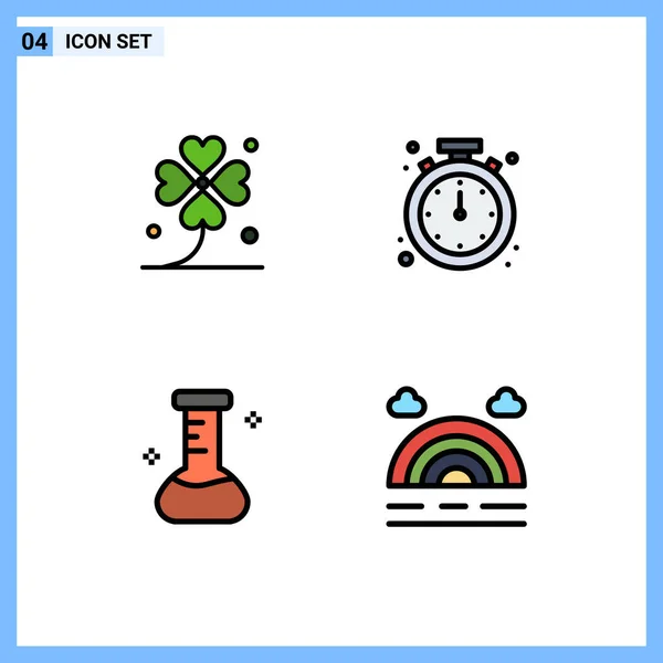 창조적 클로버 Irish Alert Flask Editable Vector Design Elements — 스톡 벡터