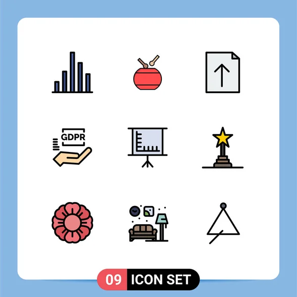 Set Modern Icons Sysymbols Signs Achievement Award Board Import Blackboard — Vector de stock