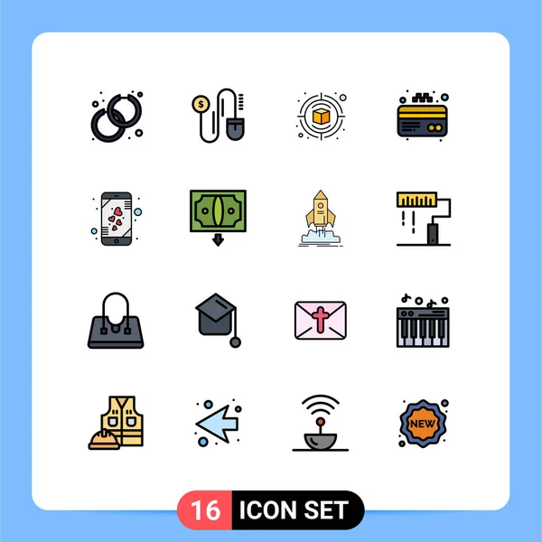 Universal Icon Symbols Gruppe Von Modernen Flachen Farbigen Linien Von — Stockvektor