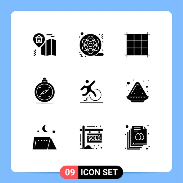 Modern Set Solid Glyphs Symbols Escape Change Pixels Business Gps — Stock Vector