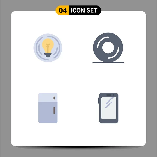 Flat Icon Concepto Para Websites Mobile Apps Bulb Refrigerador Creativo — Vector de stock