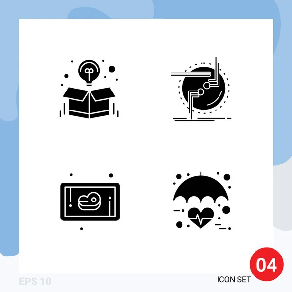 Vector Stock Icon Pack Líneas Señales Símbolos Para Caja Cable — Vector de stock