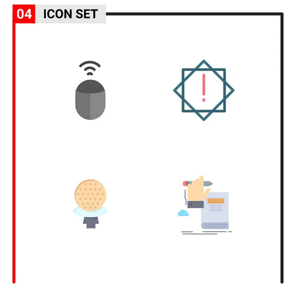 Ensemble Icônes Plates Vectorielles Sur Grille Pour Souris Hôtel Alerte — Image vectorielle