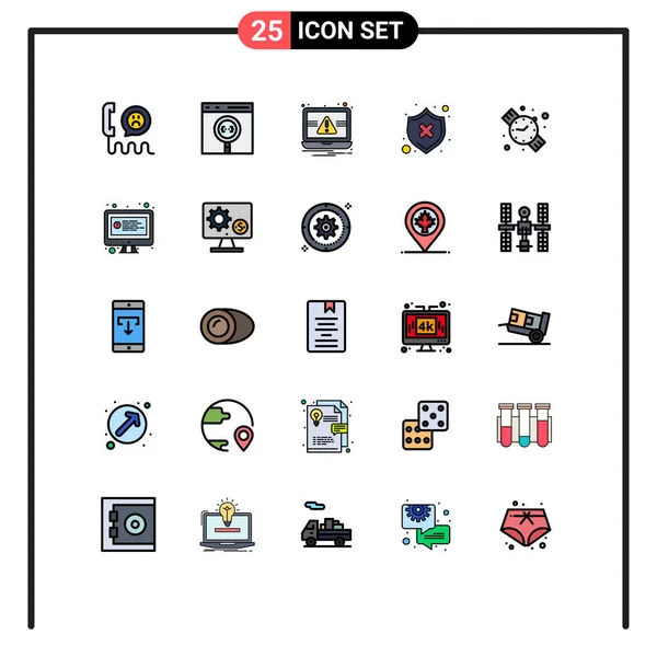 Creative Icons Modern Jelek Szimbólumok Biztonság Védelme Fejlesztése Sikertelen Értesítés — Stock Vector