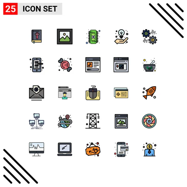 Creative Icons Modern Signs Sysymbols Money Creative Idea Chip Strategy — Vector de stock