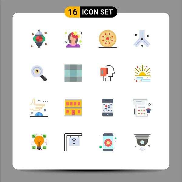 一套16个现代Ui图标 可编辑的创意矢量设计元素包装符号 — 图库矢量图片