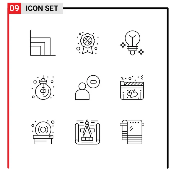 Universal Icon Symbols Group Modern Outlines User Male Light Office — Stock Vector