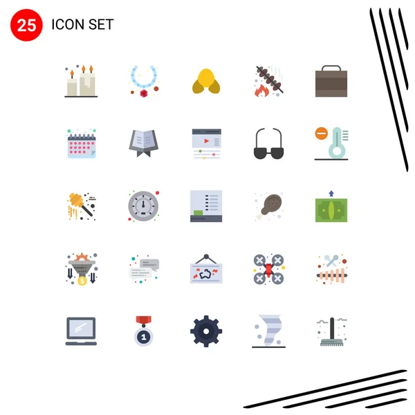 Vector Stock Icon Pack Líneas Señales Símbolos Para Estuche Parrilla — Vector de stock