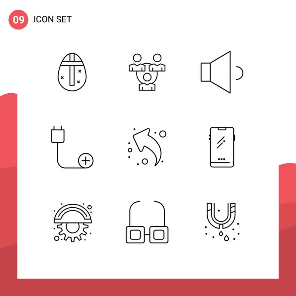 Stock Vector Icon Pack Mit Zeilenzeichen Und Symbolen Für Aktien — Stockvektor