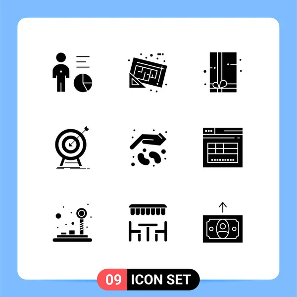 Universal Icon Symbols Group Modern Solid Glyphs Target Market Tools — Vetor de Stock