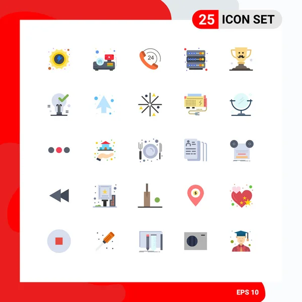 Set Modern Icons Sysymbols Signs Father Cup Call Server Hosting — Vector de stock