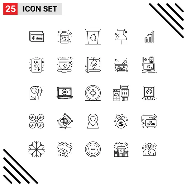 Conjunto Pictogram Linhas Simples Marketing Negócios Foi Análise Pin Editable — Vetor de Stock