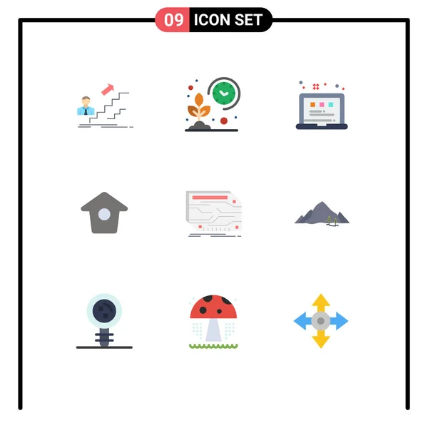 Universal Icon Symbols Group Modern Flat Colors Card Tweet Grow — Stockvektor