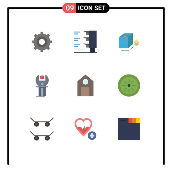 User Interface Flat Color Pack Signes Symboles Modernes École Éducation — Image vectorielle