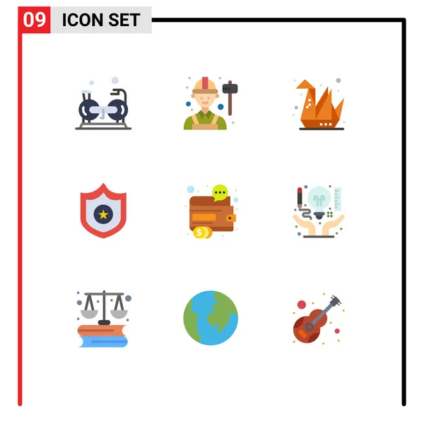 Universal Icon Symbols Group Modern Flat Colors Financial Shield Labor — 스톡 벡터