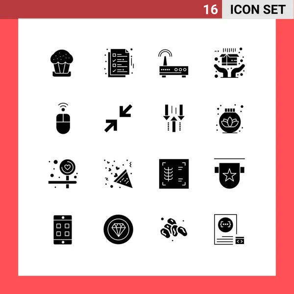 Universal Icon Symbols Group Modern Solid Glyphs Hardware Shipping Page — 스톡 벡터