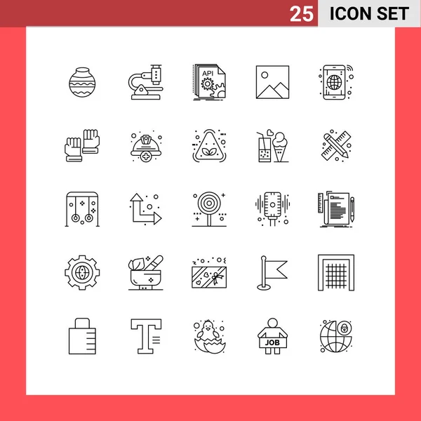 Creative Icons Modern Signs Sysymbols Picture Twitter Microscope Software Coding — Vector de stock