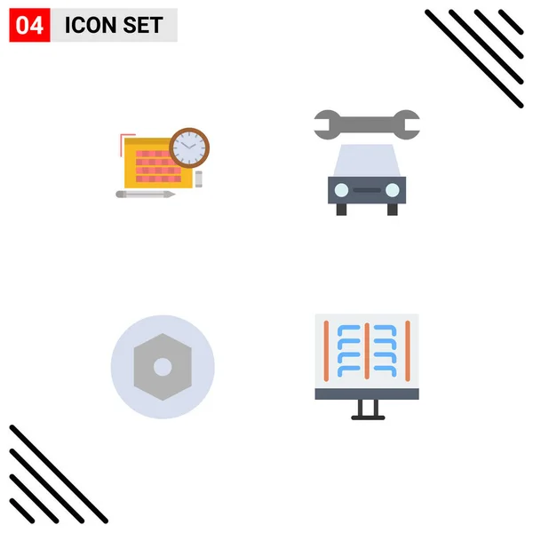 Creative Icons Modern Signs Symbols Time Screw Focus Service Radiology — Stock Vector