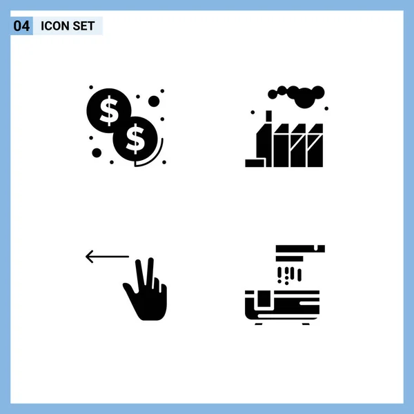 Stock Vector Icon Pack Mit Linienzeichen Und Symbolen Für Bargeld — Stockvektor