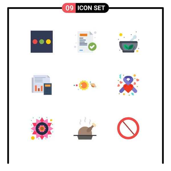 Stock Vector Icon Pack Van Line Signs Symbolen Voor Zonne — Stockvector