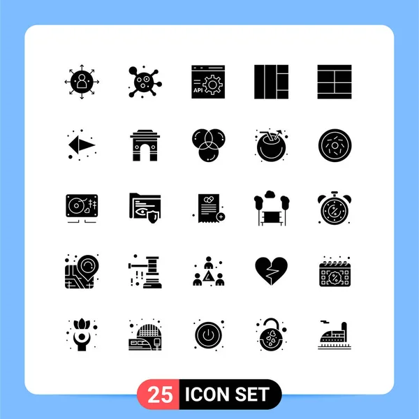 Mobile Interface Solid Glyph Set Pictograms Draw Create Browser Wireframe — Stock Vector