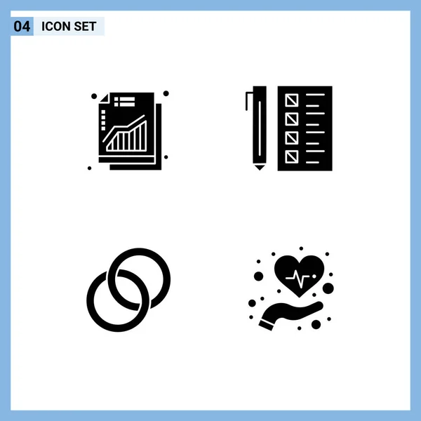 Mobile Interface Solid Gyph Set Pictograms Increase Ring Chart Develop — Archivo Imágenes Vectoriales